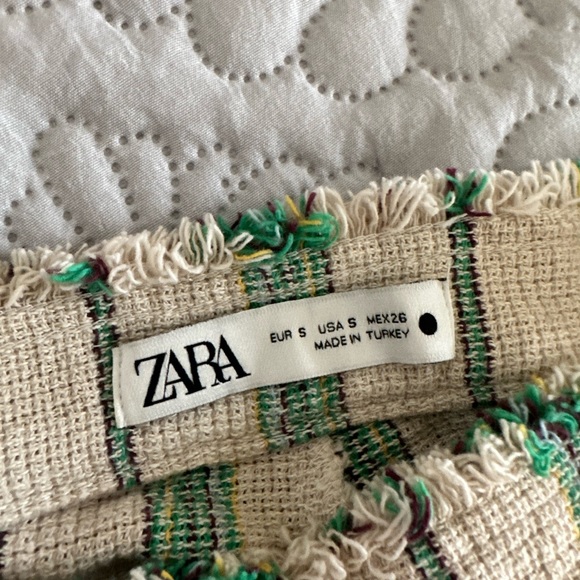 White & green striped bohemian Size S ZARA pants with FREE white primark top. - Picture 5 of 6